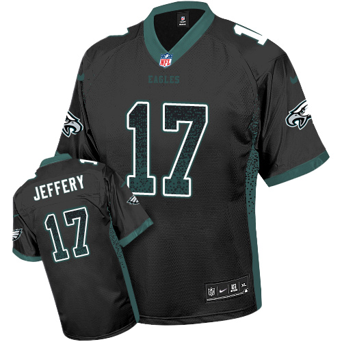 Nike Eagles #17 Alshon Jeffery Black Alternate Men's Stitched NFL Elite Drift Fashion Jersey - Click Image to Close